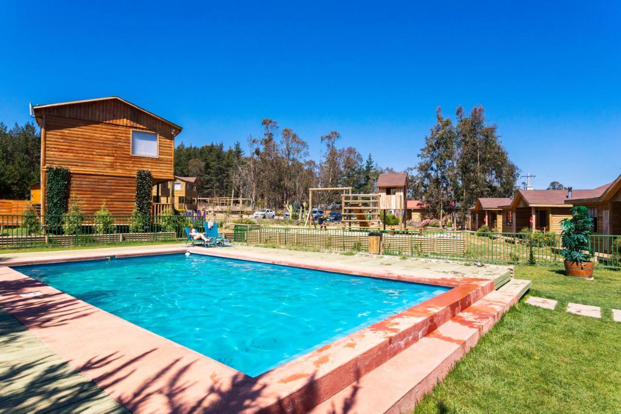 Cabana En Tunquen Con Parrilla, Fogon, Piscina Y Bosque Exterior photo